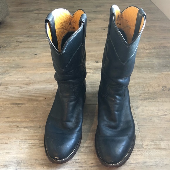 navy leather boots size 6